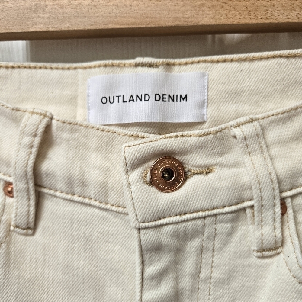Outland Denim Lucy Relaxed Skinny High Rise Jean Ecru - Picture 7 of 10